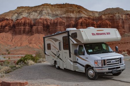 Ons campertje komt even tot rust in Capitol Reef